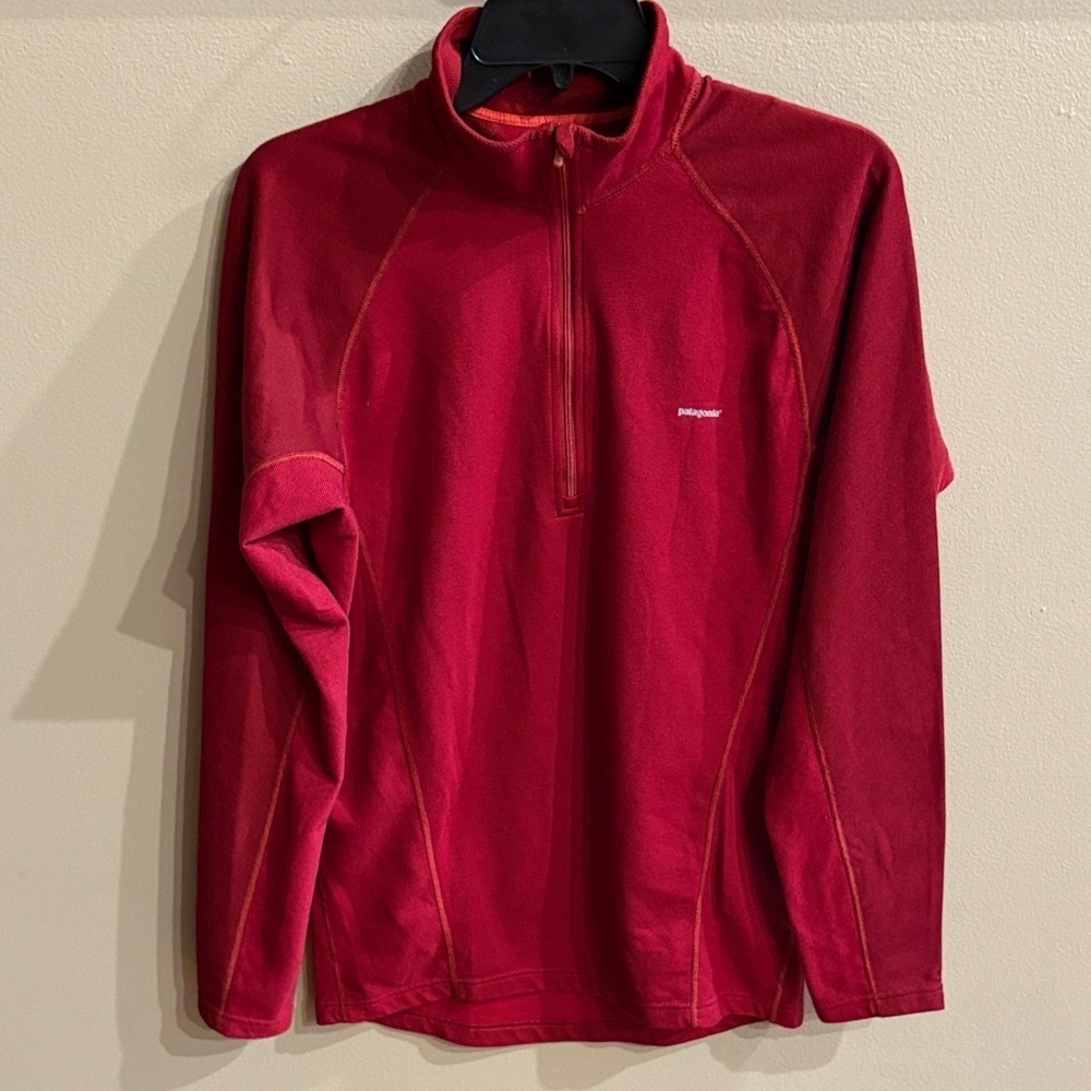 Patagonia Men's performance ease layer Half-Zip top waffle sweatshirt deep red M